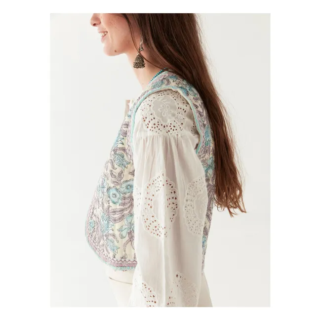 Purple Paradise Karina sleeveless cardigan | Light Blue