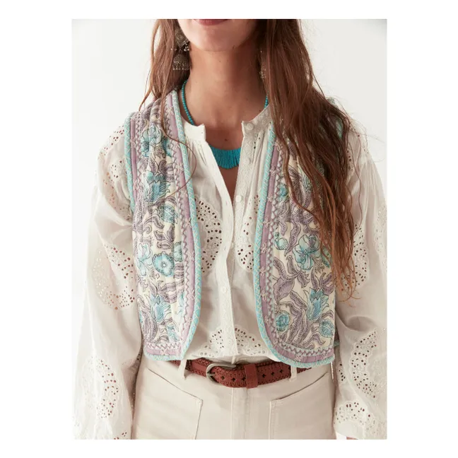 Purple Paradise Karina sleeveless cardigan | Light Blue