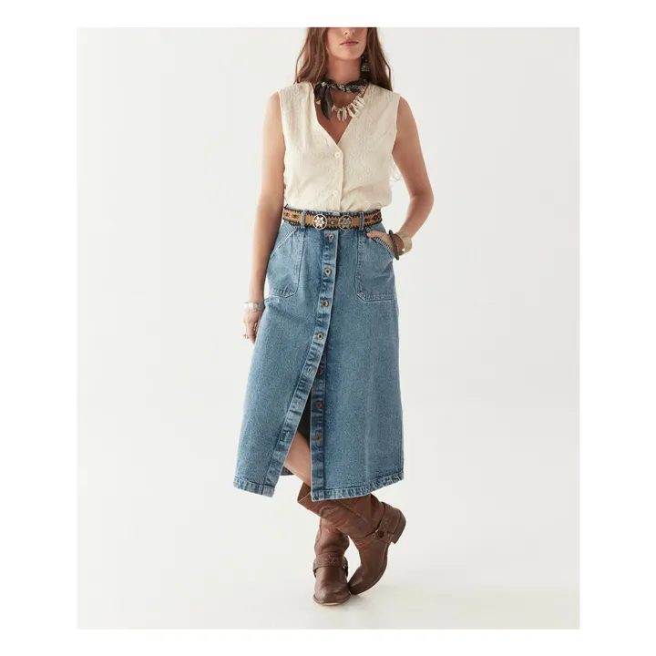 Gilet Sans Manches Arcachon Delphine | Ecru- Image produit n°1