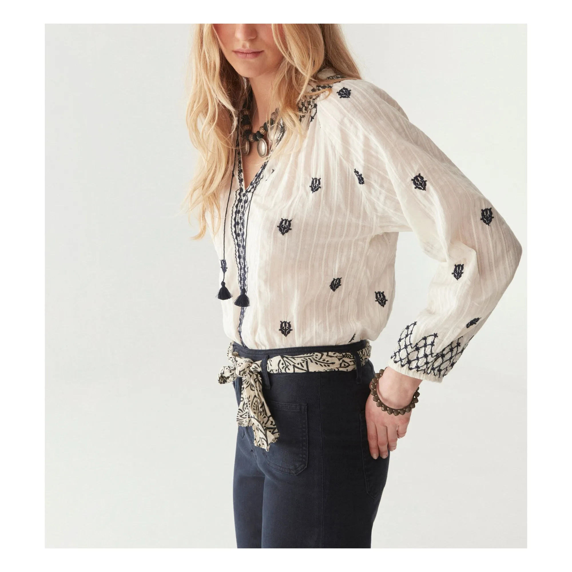Blouse Santorini Sybille | Blanc- Image produit n°5