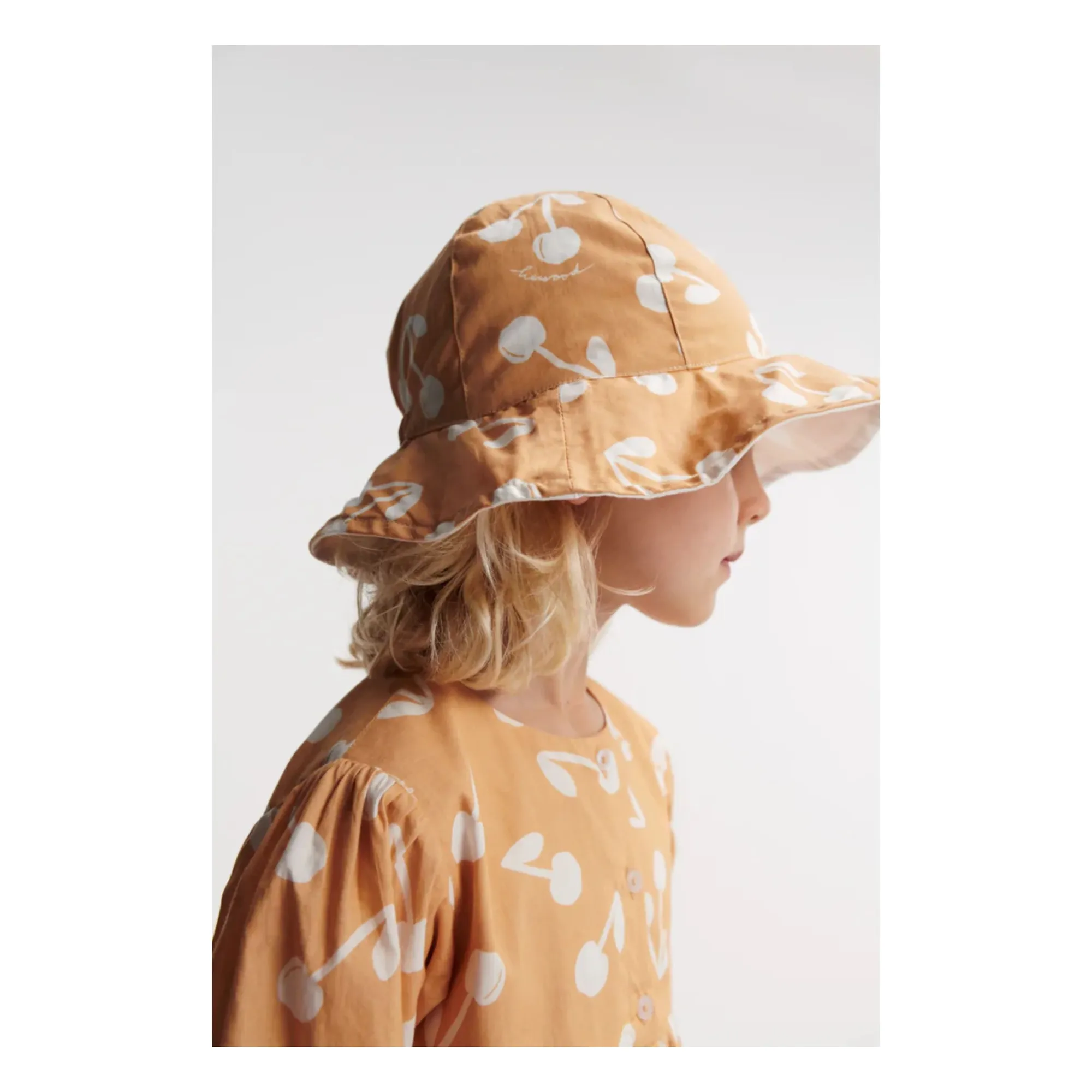 Chapeau Amelia Réversible Coton Bio | Abricot- Image produit n°2