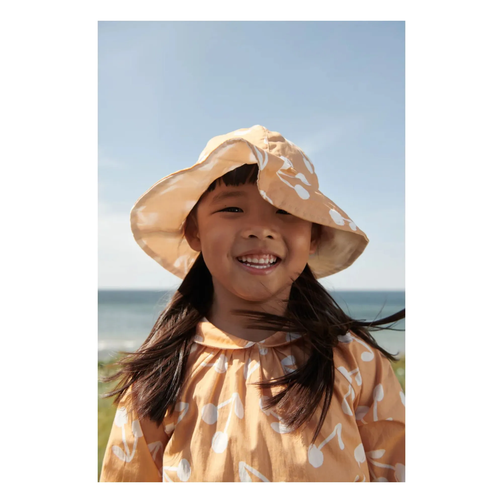 Chapeau Amelia Réversible Coton Bio | Abricot- Image produit n°1