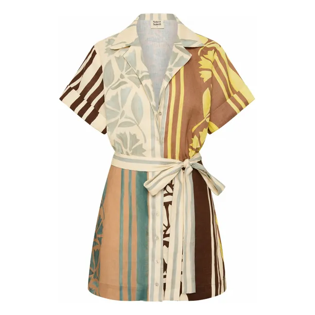 Kleid Brodie Clove Leinen | Seidenfarben