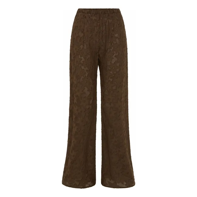 Pantalón Tilda Aries de seda y algodón | Marrón