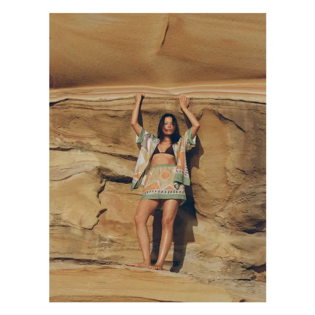 Falda Connie Aster Lino | Verde agua