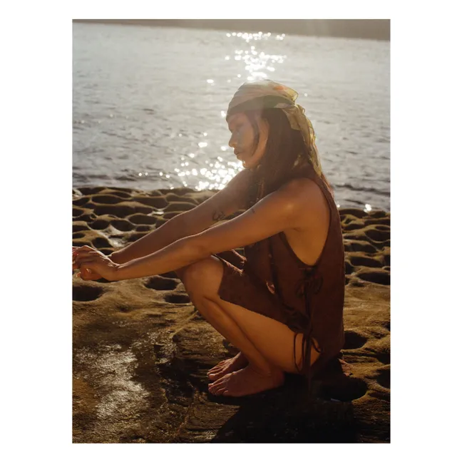 Top Yael Aries Soie et Coton | Marron