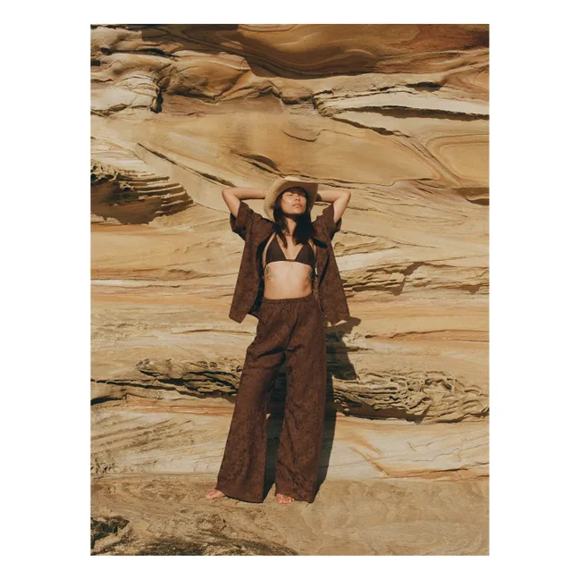 Pantalon Tilda Aries Soie et Coton | Marron