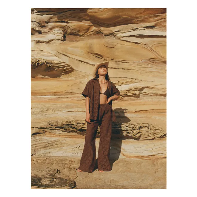 Pantalon Tilda Aries Soie et Coton | Marron