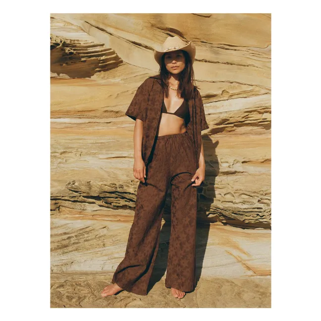 Pantalon Tilda Aries Soie et Coton | Marron