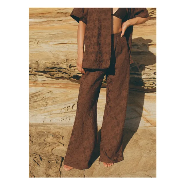 Pantalón Tilda Aries de seda y algodón | Marrón