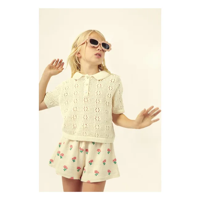 Short Coraline Fleurs | Ecru
