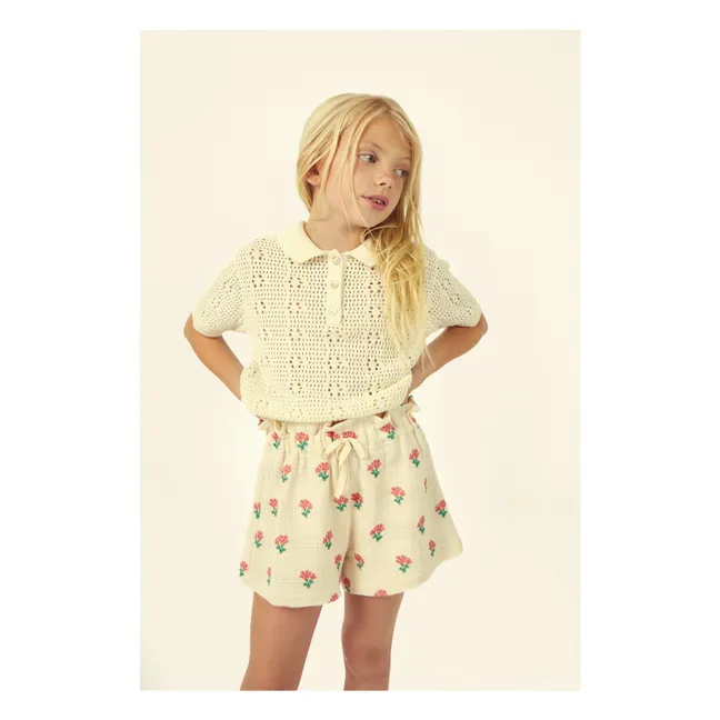 Short Coraline Fleurs | Ecru