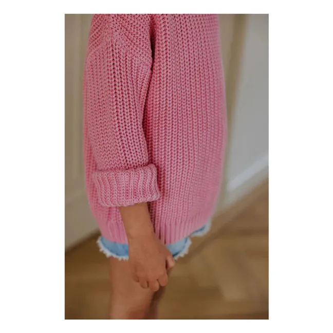 Pull Chunky Coton Bio | Rose bonbon