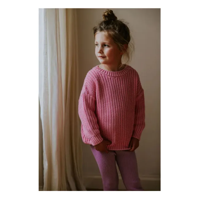 Pull Chunky Coton Bio | Rose bonbon