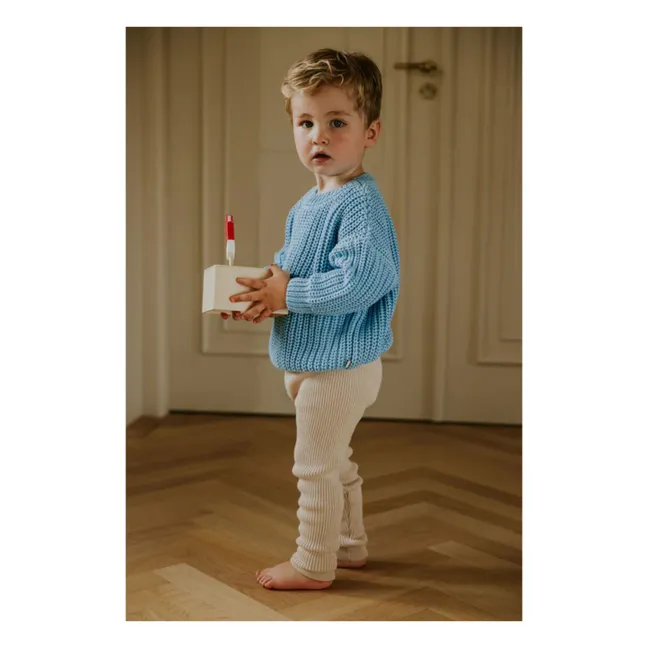 Pull Chunky Coton Bio | Bleu ciel