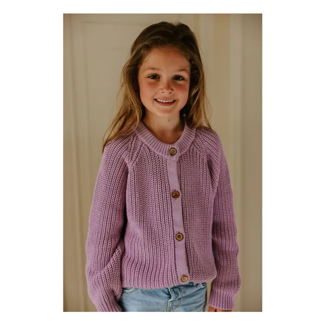 Cardigan raglan in cotone biologico | Glicine