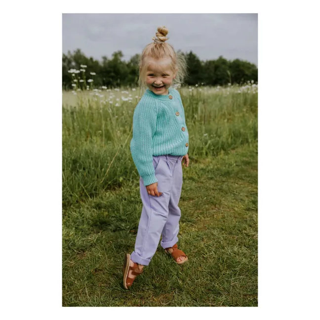 Raglan-Strickjacke aus Bio-Baumwolle | Türkis