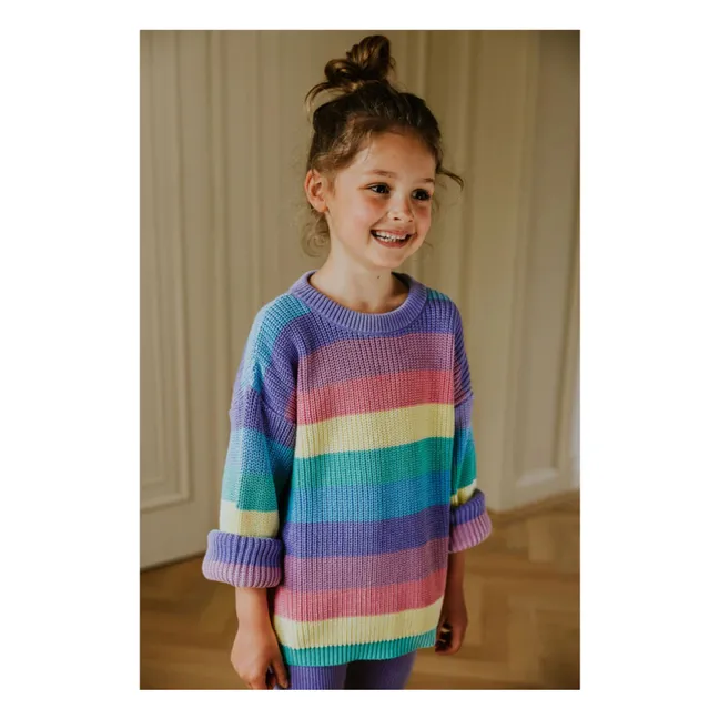 Pull Stripes Coton Bio | Mauve