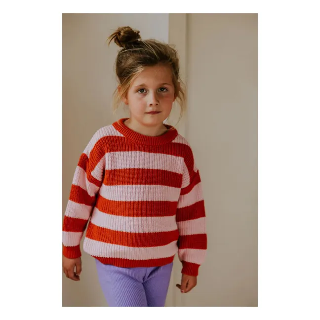 Pull Stripes Coton Bio | Rouge