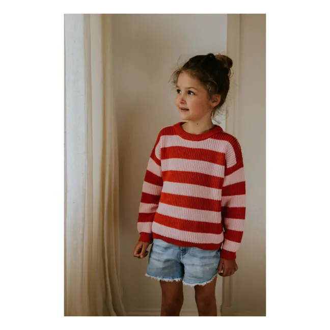 Pull Stripes Coton Bio | Rouge