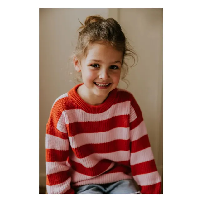 Pull Stripes Coton Bio | Rouge