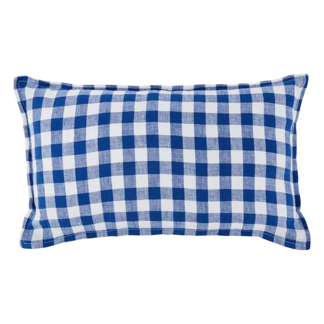 Housse de coussin en lin lavé Taormina | Bleu