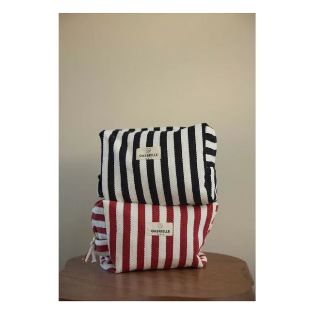 Borsa da toilette a righe | Rosso