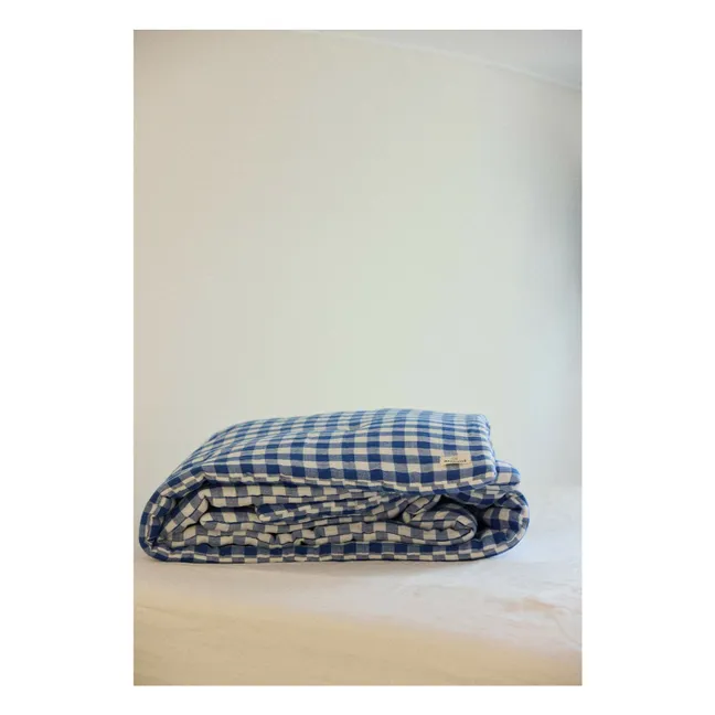 Copripiumino in lino lavato Vichy | Blu
