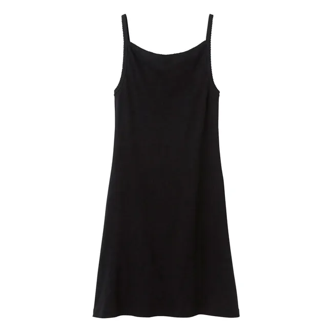 Camisón de algodón orgánico Fusioni | Negro