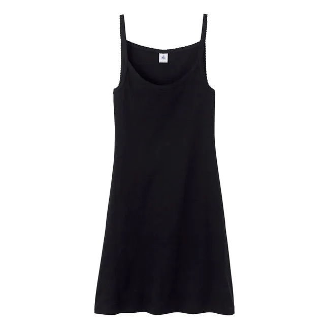 Camisón de algodón orgánico Fusioni | Negro