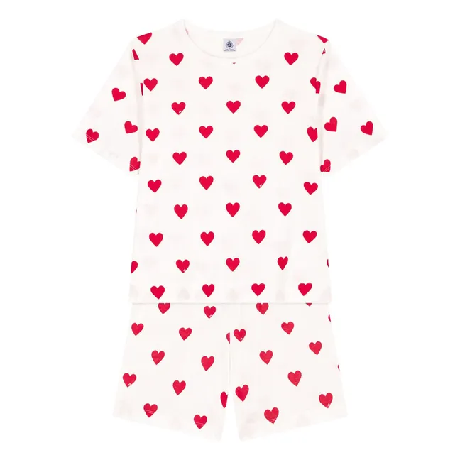 Pantalones cortos de pijama Hearts - Colección Mujeres  | Blanco