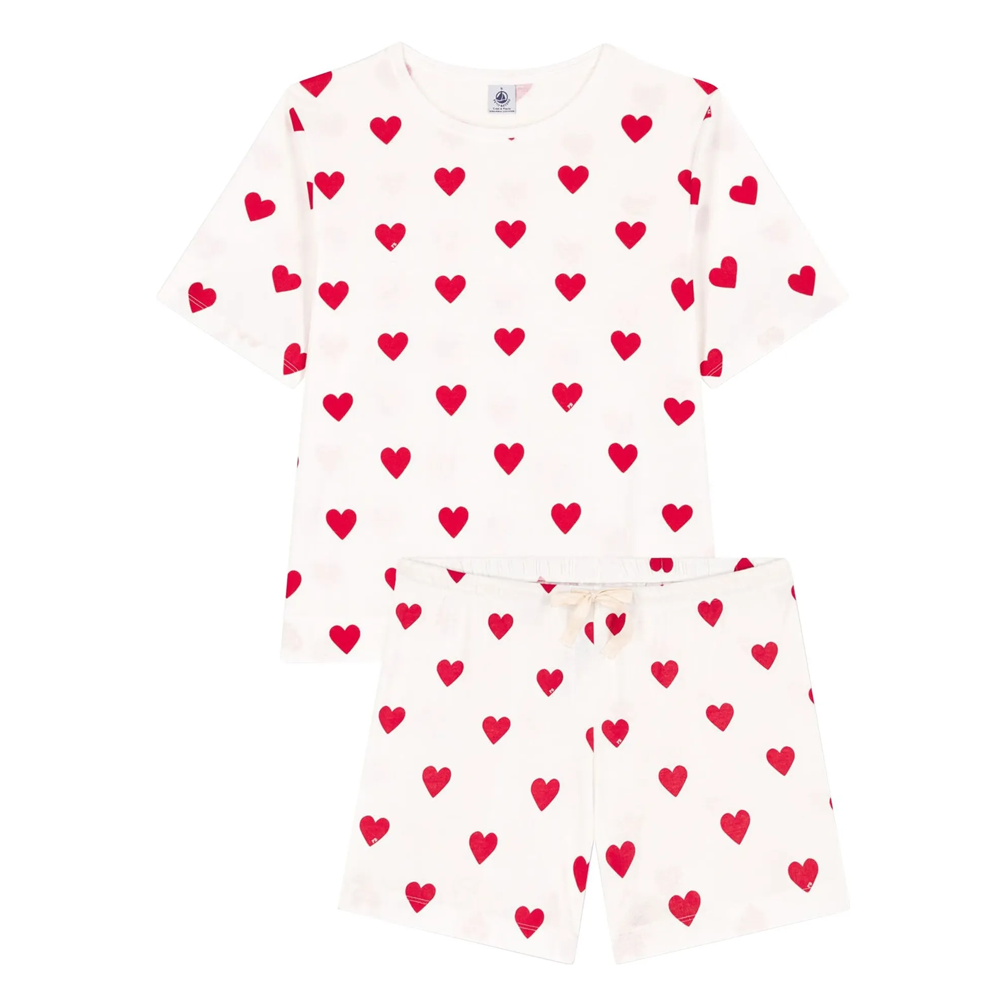 Petit Bateau Women's White Pyjama Short Cœurs - Collection