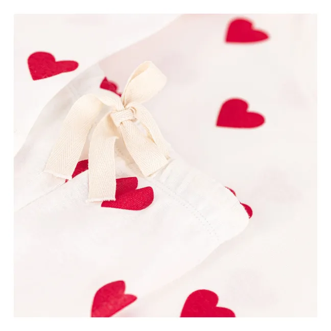 Pantalones cortos de pijama Hearts - Colección Mujeres  | Blanco