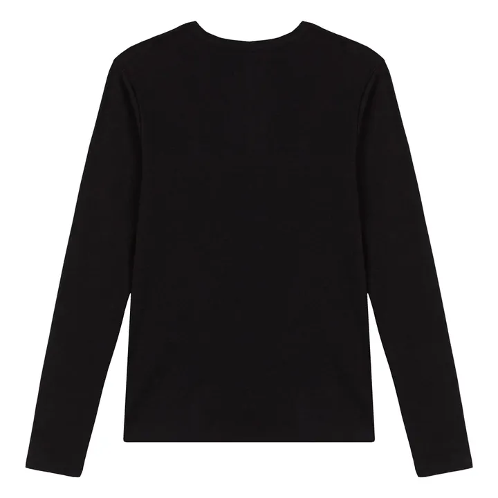 T-shirt l'Iconique Manches Longues - Collection Femme  | Noir- Image produit n°3