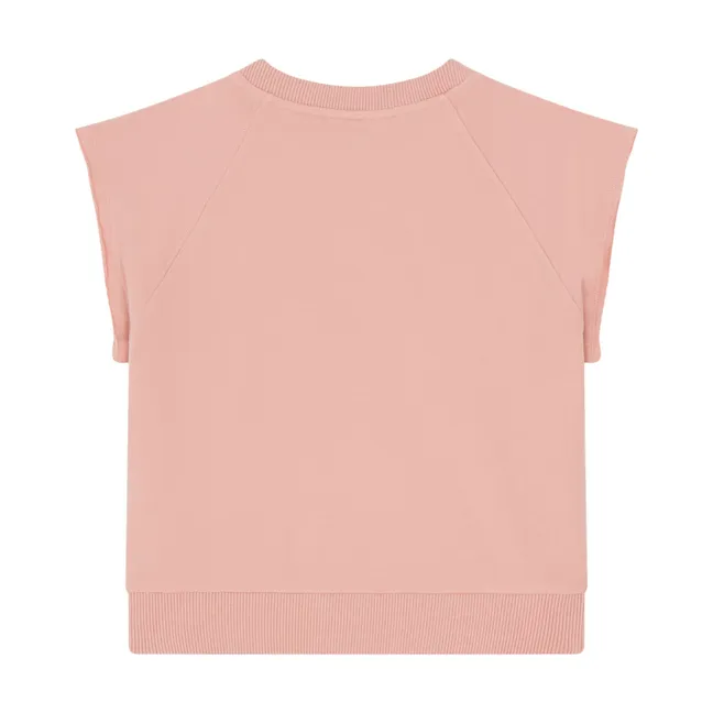 Sweat Manche Courte Coton Bio | Rose poudré