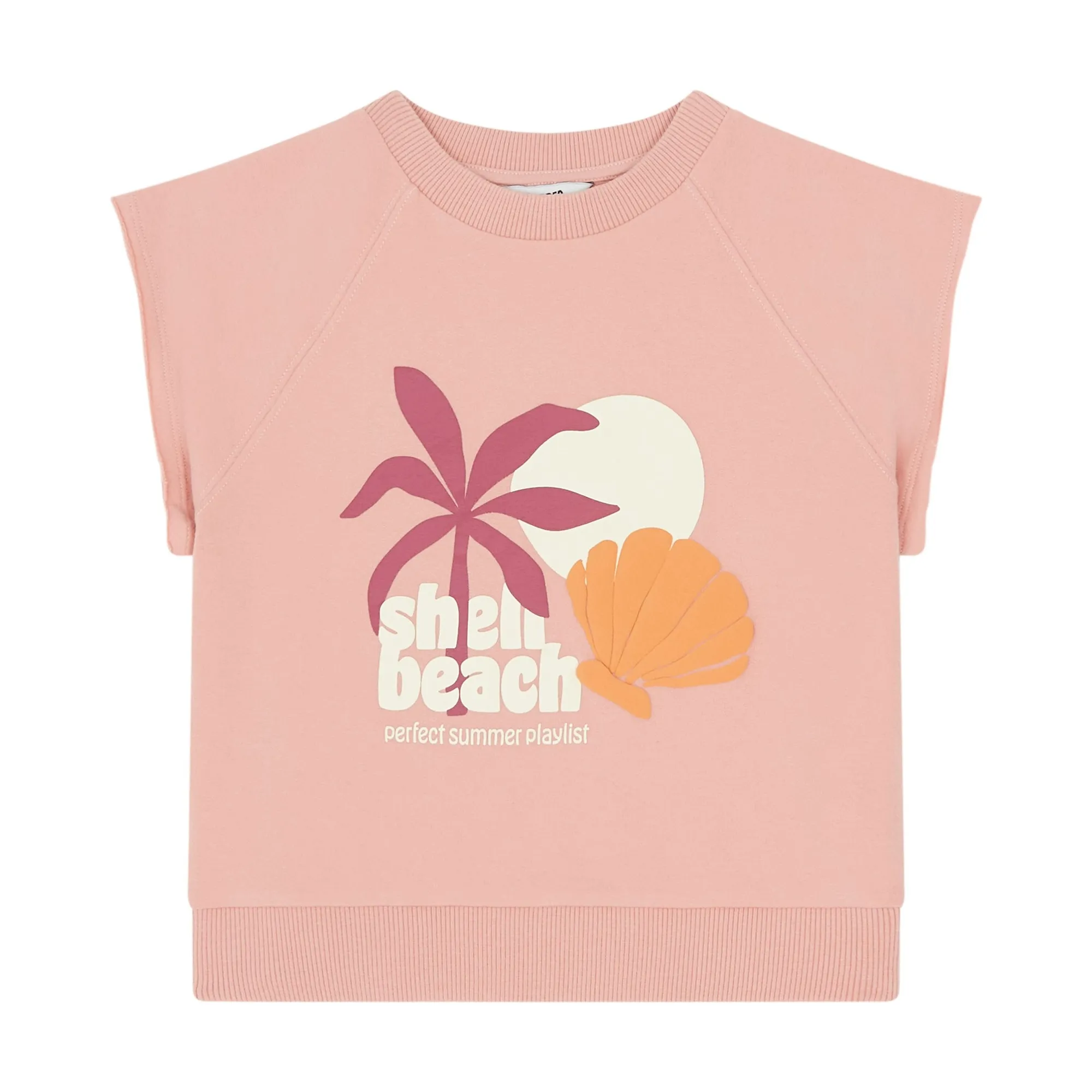 Hundred Pieces Powder Pink Organic Cotton Short-Sleeve Sweatshirt