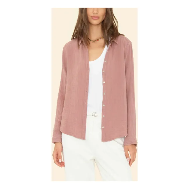 Camicia scout in garza di cotone | Rosa antico