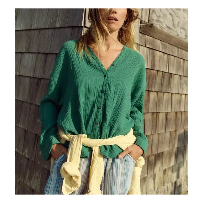 Camicetta Reagan in garza di cotone | Verde
