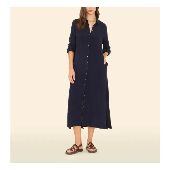 Abito in garza di cotone Boden | Blu scur