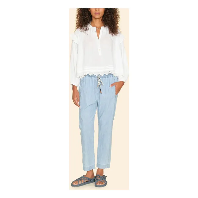 Pantaloni Draper Chambray | Blu