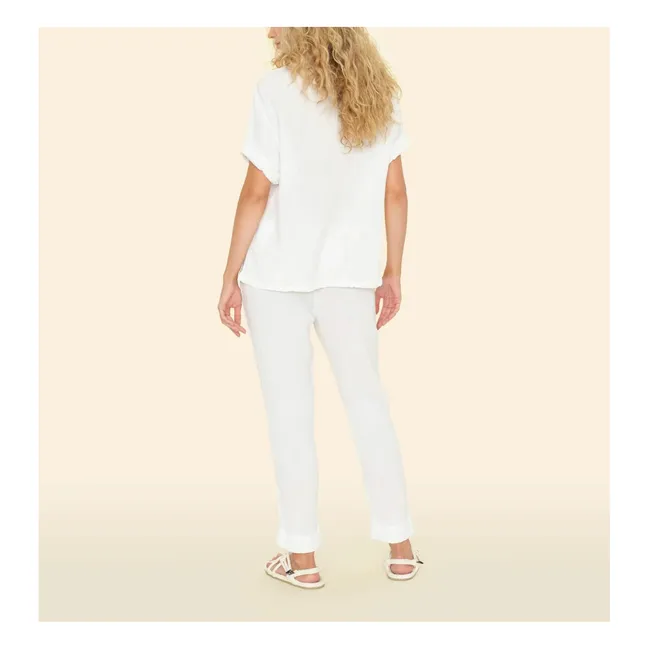 Pantaloni Jordyn in garza di cotone | Bianco
