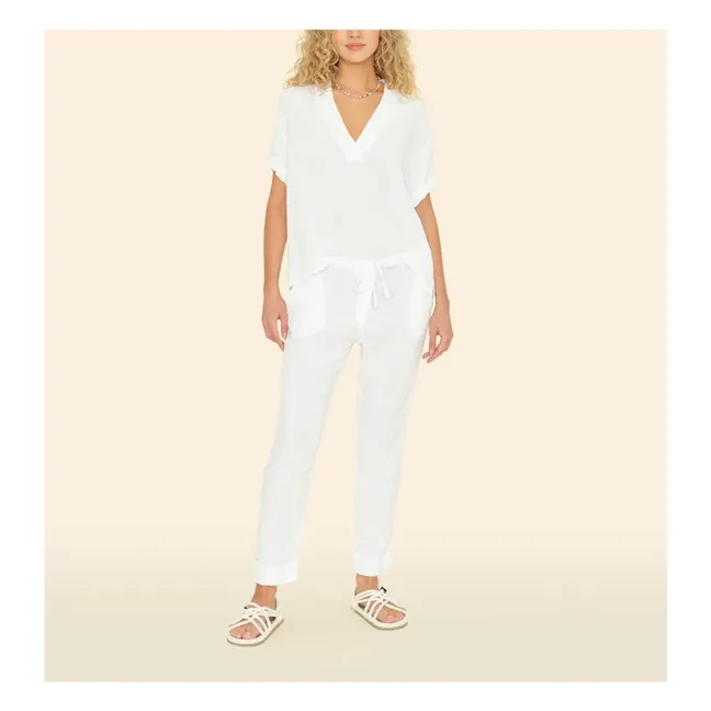 Pantaloni Jordyn in garza di cotone | Bianco