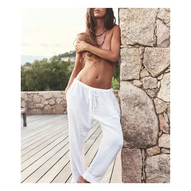 Pantaloni Jordyn in garza di cotone | Bianco