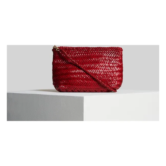 Baguette-Tasche Leder | Rot