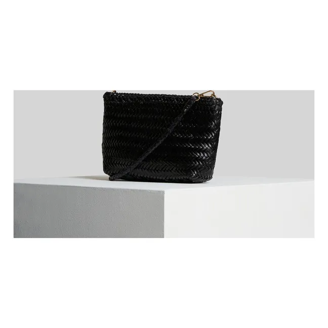Baguette-Tasche Leder | Schwarz