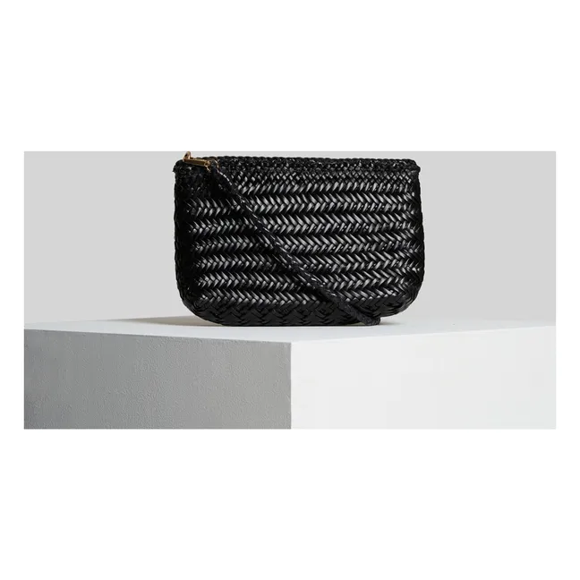 Baguette-Tasche Leder | Schwarz