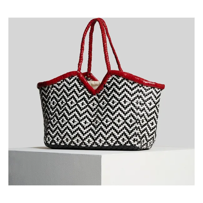 Cabas Neruda Cuir Mosaic | Rouge