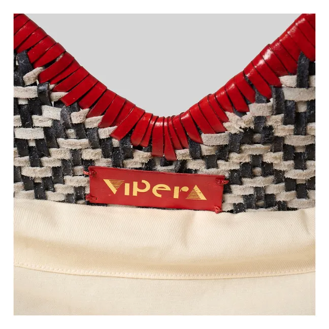 Neruda Shopping Bag Mosaico di pelle | Rosso