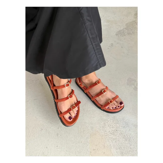 Feine Riemchensandalen | Orange
