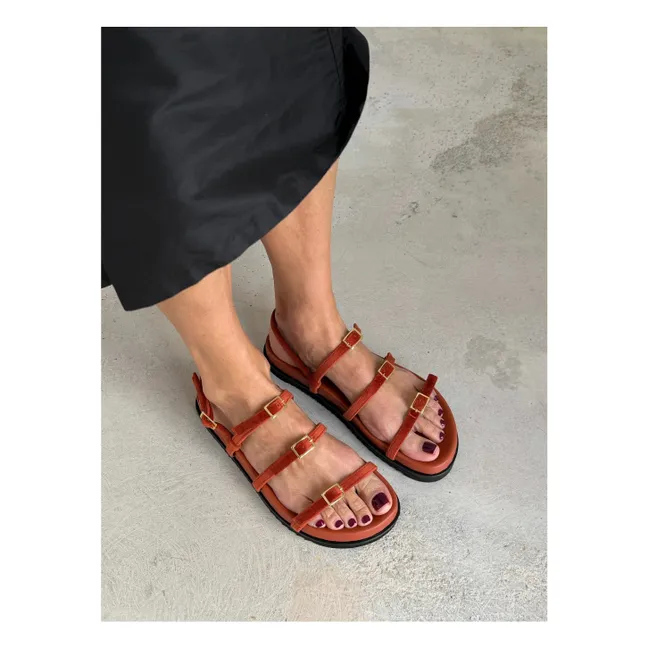 Feine Riemchensandalen | Orange